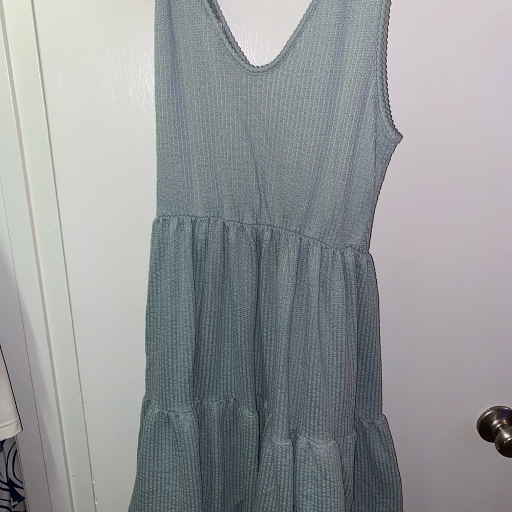 Caution To The Wind Textured Gray Midi Dress